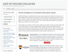 Tablet Screenshot of listofonlinecolleges.org